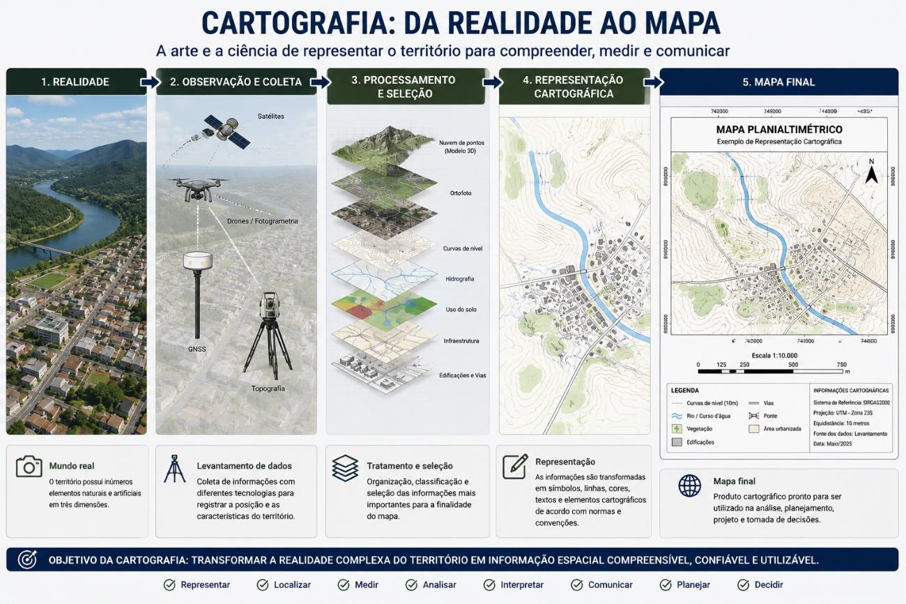 Transformação dos dados do território em representação cartográfica e informação espacial